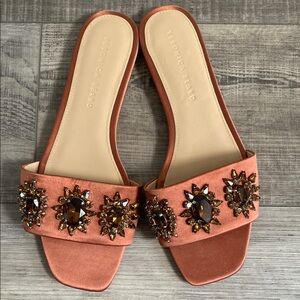 Veronica Beard Orange Sandals with Decorative Strap